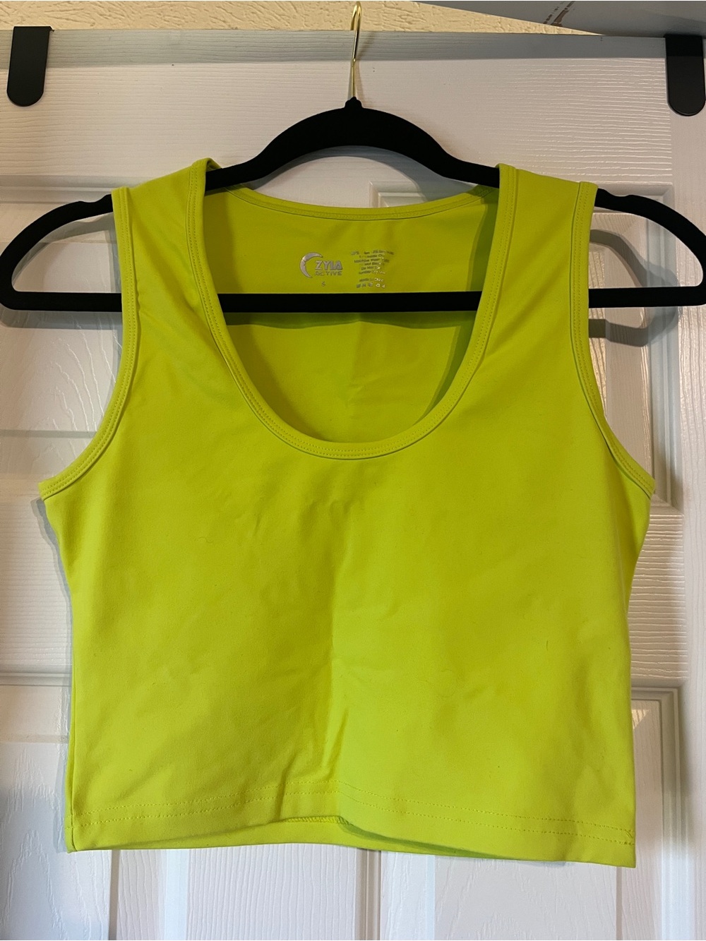 ZYIA Neon Yellow Performance Crop Tank
